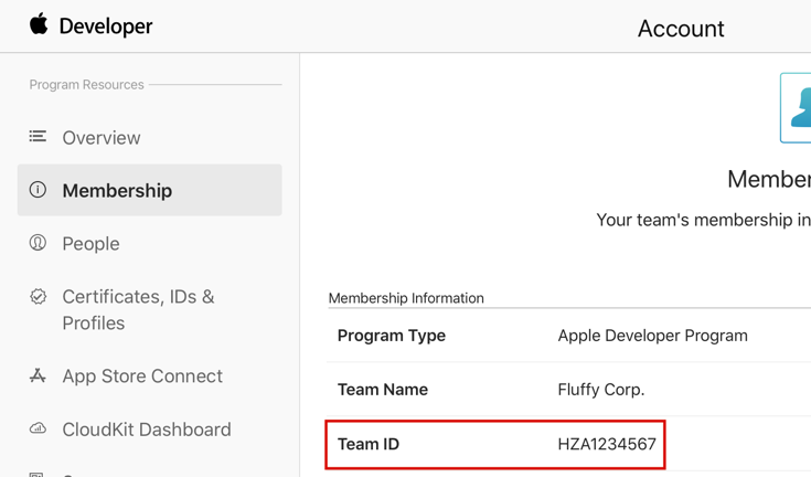 Team ID
